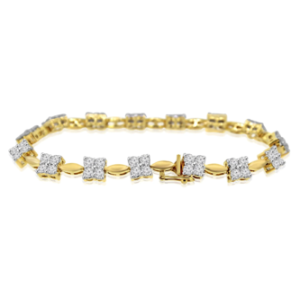 Flower 0.05 Pointer Lab Diamond Bracelet