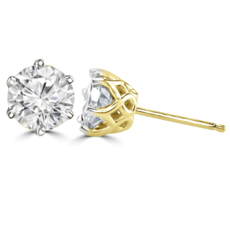 Criss Cross 1ct Round Solitaire Earrings