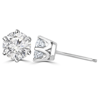 Delicate 2ct Round Lab Diamond Stud Earrings