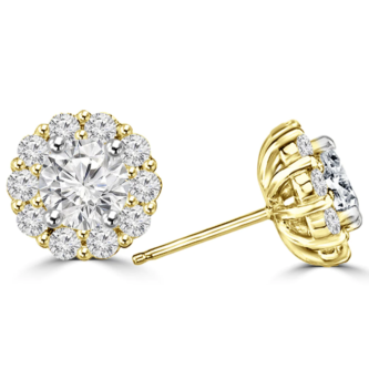 0.50 Pointer Round Halo Lab Diamond Earring