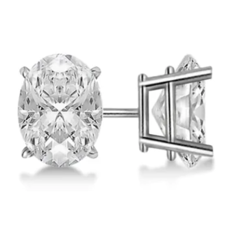 1ct Oval Lab Diamond Stud Earrings