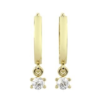 Solitaire Drop Gold Huggie