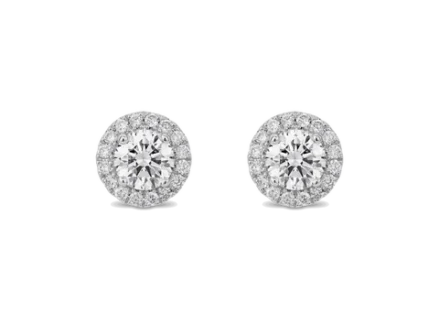 1 ct Solitaire Halo Studs