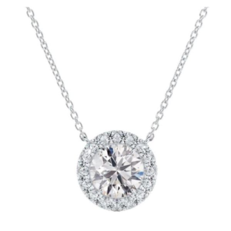 1 ct Halo Solitaire Necklace