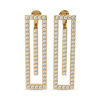 Rectangle long earrings