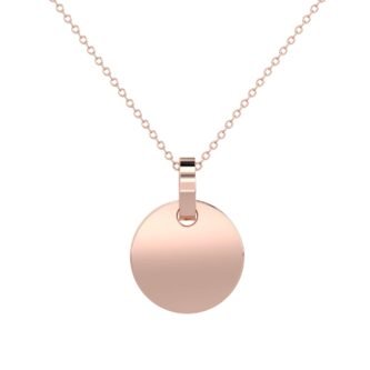 Gold Round Engravable Circle Disc Pendant for Necklace