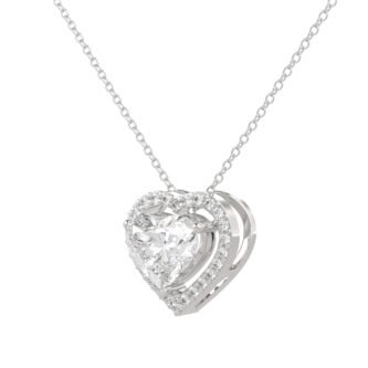Heart Halo shape 1 ct pendant