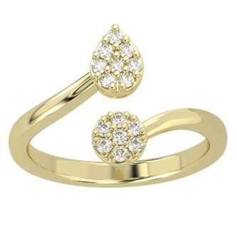 Pear and round Open ring
