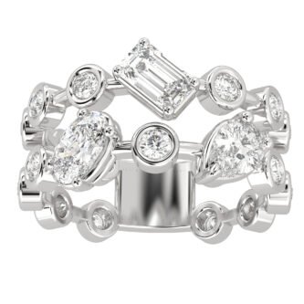 3 Stone Double Ring