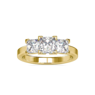 3 stone princess cut lab diamond ring