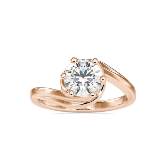 Wave 1ct Round lab diamond ring