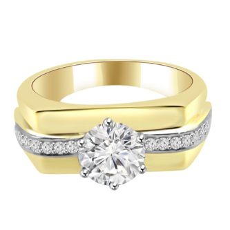 0.70 Pointer Round Lab Diamond Men Ring