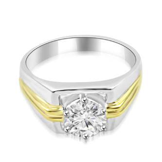 2ct Round Lab Diamond Men Ring