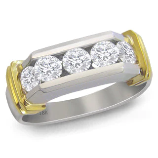 Multi Round Lab Diamond Men Ring